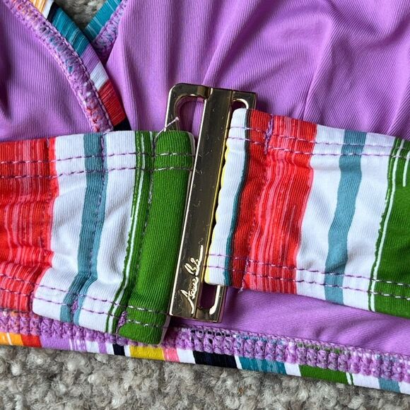 Anne Cole Swim Womens sz S SMALL Painted Sky Striped Triangle Tie - Picture 7 of 11